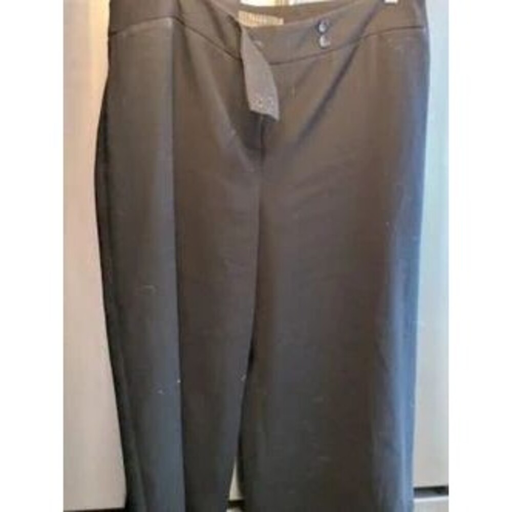 Plus size Alex Garfield iAlex line Black flowing wide leg cropped pants sz 16